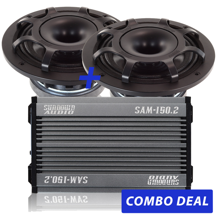 2 BPS-6.5" Powersports Speakers & 1 SAM-150.2 Combo Deal
