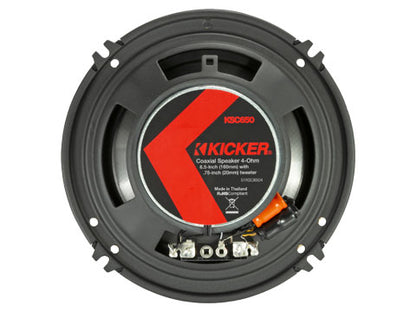 Kicker 51KSC6504 6.5" 6-1/2" 100W 4-Ohm 2-Way Coaxial Speakers KSC650