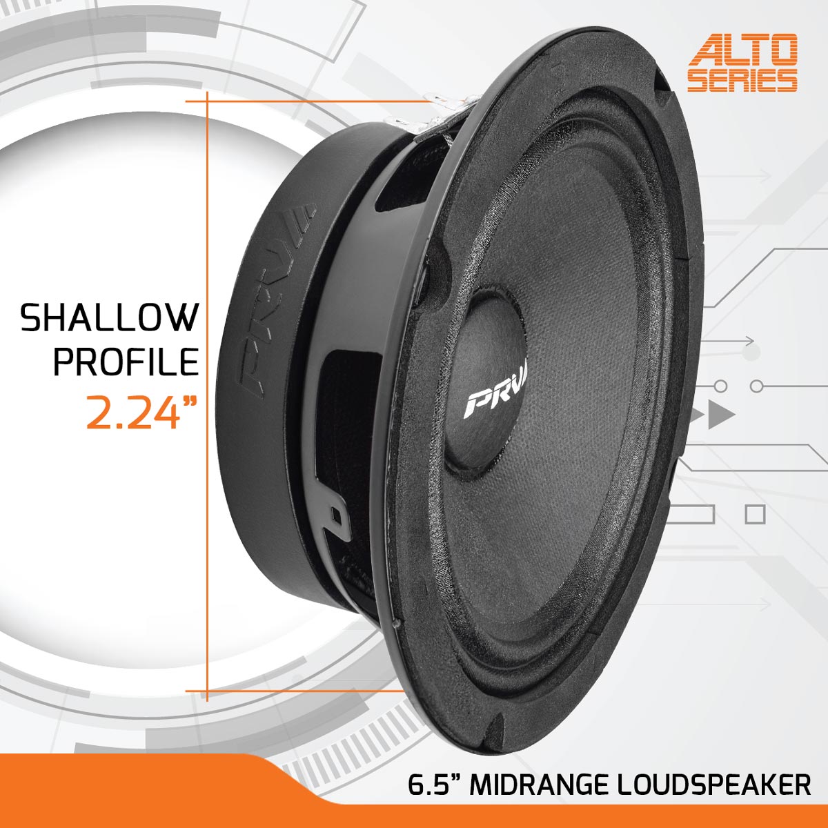 PRV Audio 6MR200A-4 6.5" 4-Ohm 200W Midrange Car Pro Audio Speaker MID