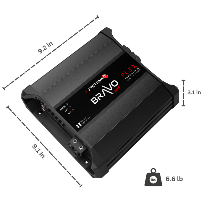 STETSOM BRAVO BASS FLEX 3K DIGITAL SUBWOOFER AMPLIFIER