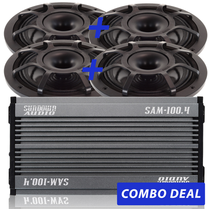 4 BPS-8" Powersports Speakers & 1 SAM-100.4 Combo Deal