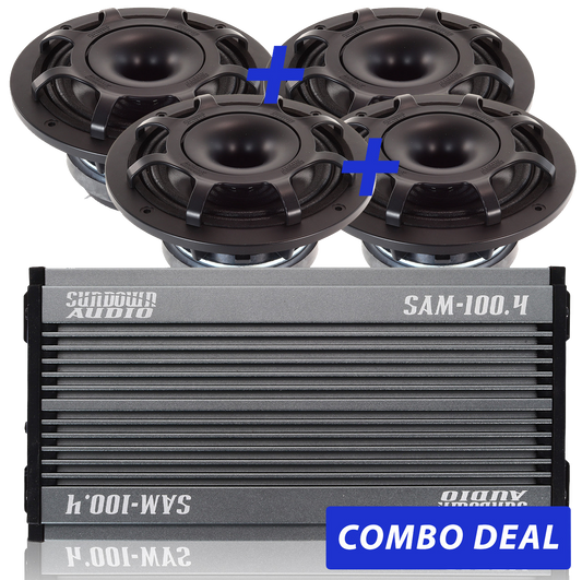 4 BPS-6.5" Powersports Speakers & 1 SAM-100.4 Combo Deal