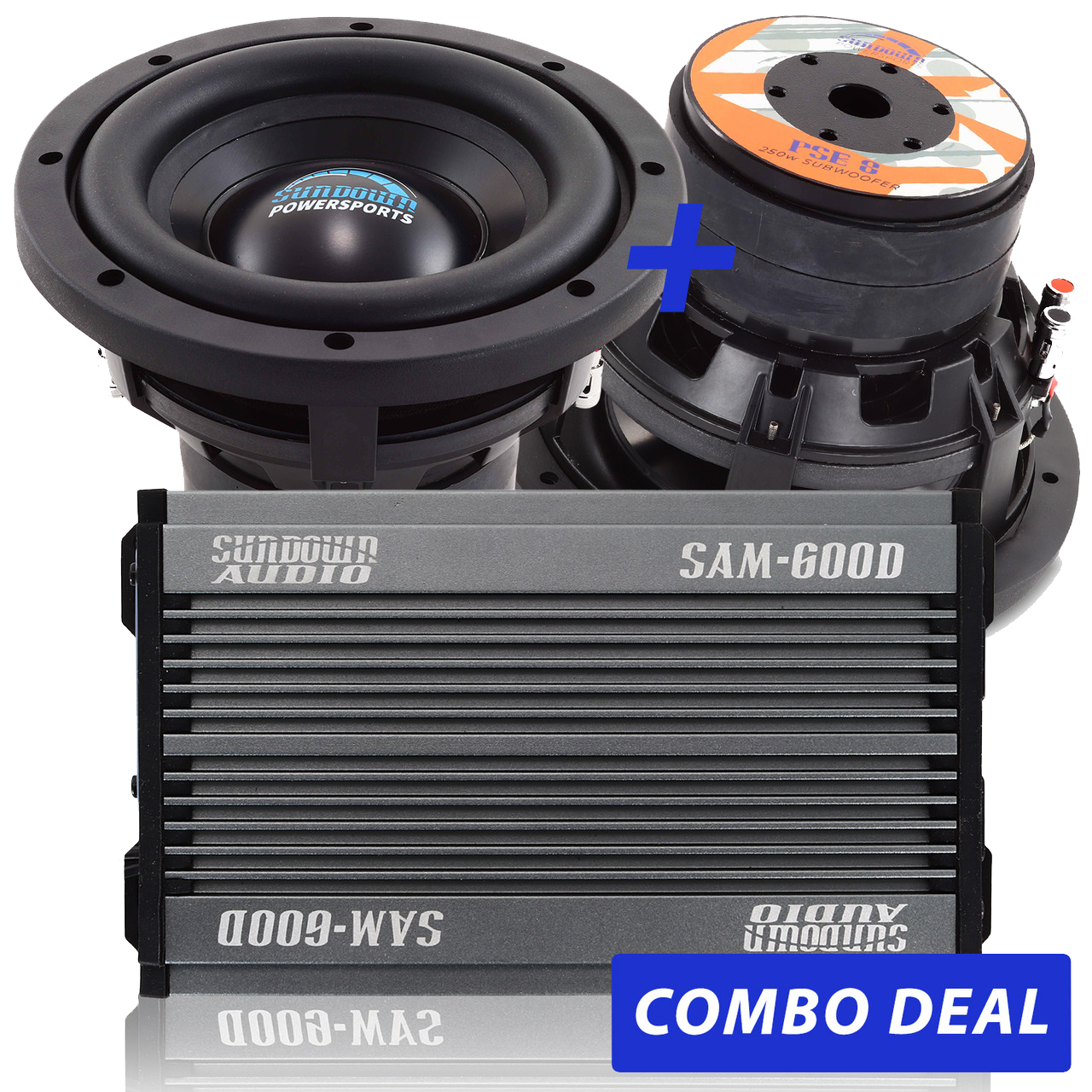 2 PSE-8 8" Powersports Subwoofers & 1 SAM-600.1 Combo Deal