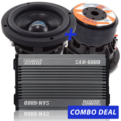 2 PSE-6.5 6.5" Powersports Subwoofers & 1 SAM-600.1 Combo Deal