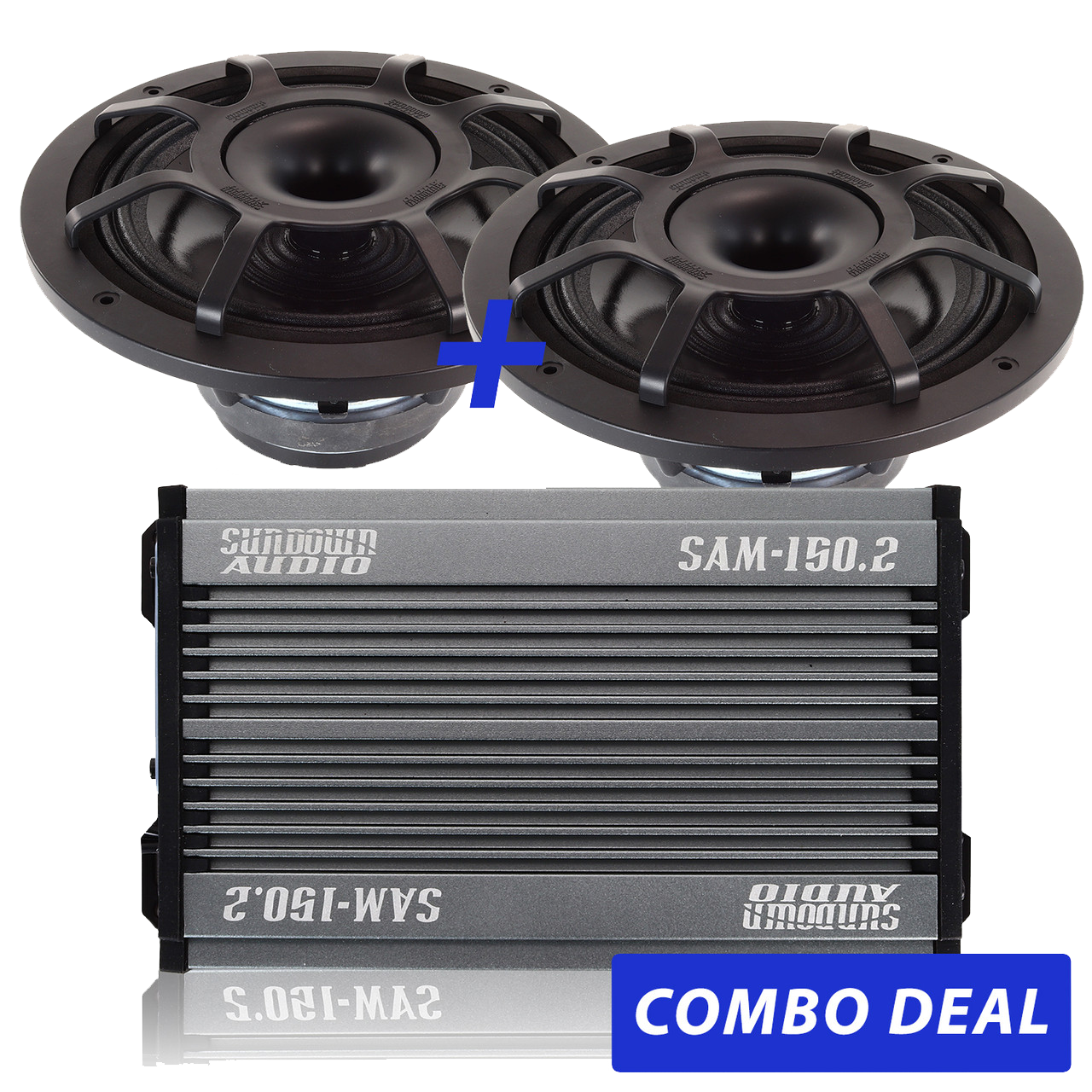 2 BPS-8" Powersports Speakers & 1 SAM-150.2 Combo Deal