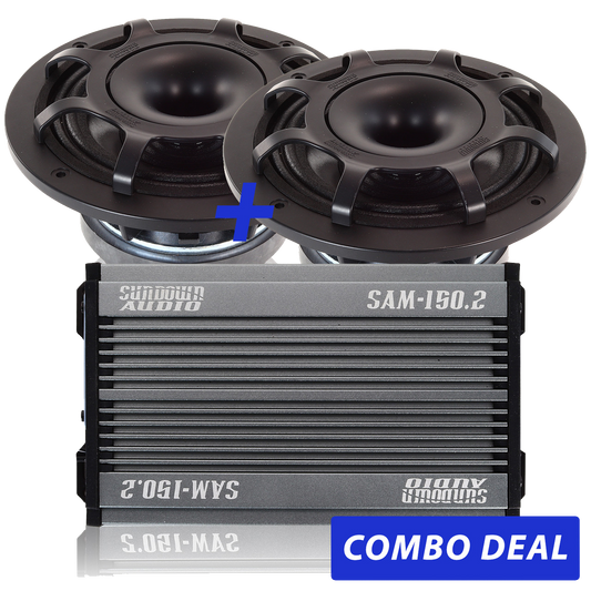 2 BPS-6.5" Powersports Speakers & 1 SAM-150.2 Combo Deal