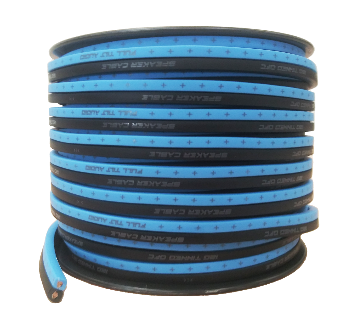 LIMITED EDITION: Full Tilt 12 Gauge Light Blue/Black 100' Tinned OFC Oxygen Free Copper Speaker Wire