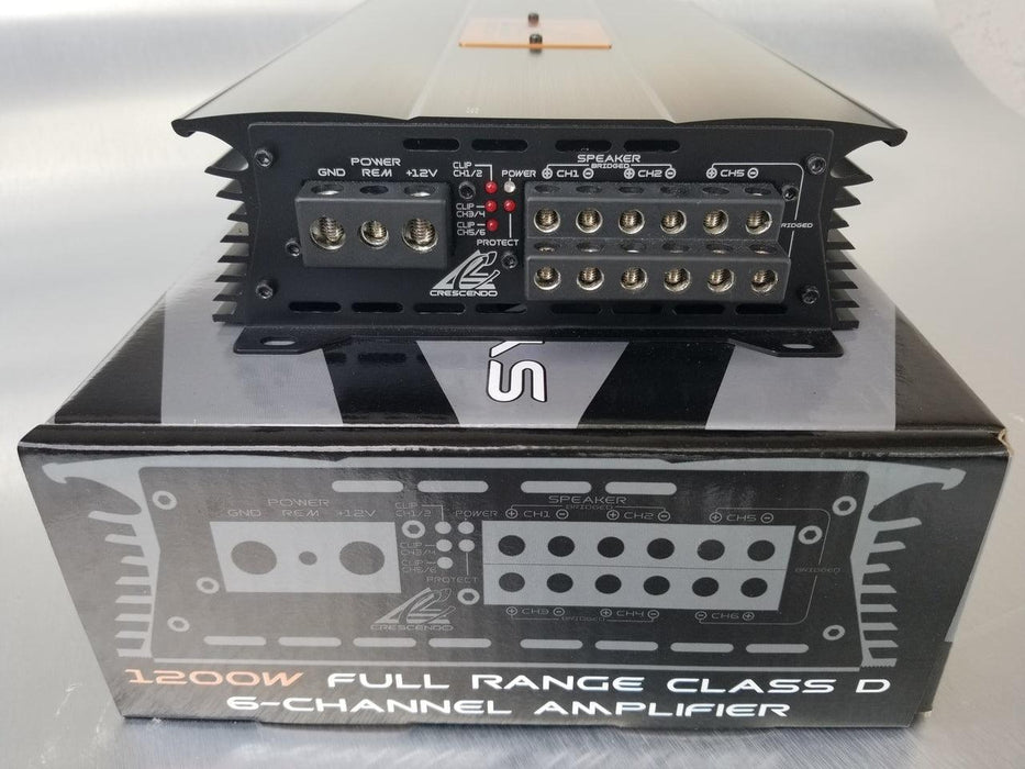 Crescendo Audio Symphony S6 6 Channel 1200W Class D Amplifier/Amp - Showtime Electronics