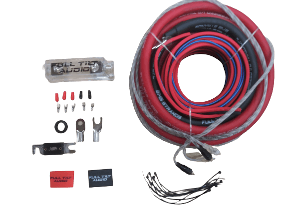 Full Tilt 1/0 Gauge AWG Red/Black Amplifier/Amp Wire Kit - Showtime Electronics