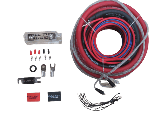 Full Tilt 1/0 Gauge AWG Red/Black Amplifier/Amp Wire Kit - Showtime Electronics