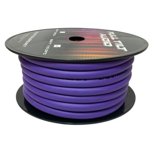 Full Tilt 1/0 PURPLE 50' Tinned OFC Oxygen Free Copper Power/Ground Cable/Wire - Showtime Electronics