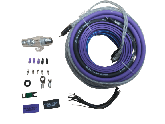 Full Tilt 4 Gauge AWG Purple/Black Amplifier/Amp Wire Kit - Showtime Electronics