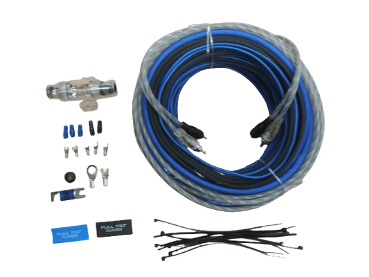 Full Tilt 8 Gauge AWG Blue/Black Amplifier/Amp Wire Kit - Showtime Electronics