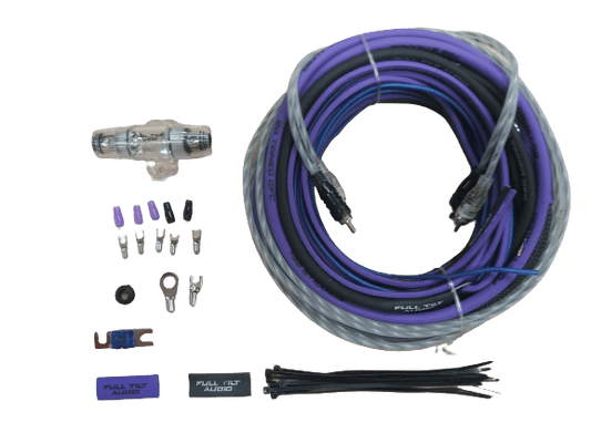 Full Tilt 8 Gauge AWG Purple/Black Amplifier/Amp Wire Kit - Showtime Electronics