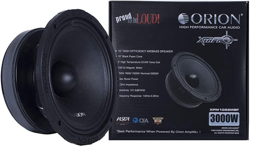 Orion XTR PRO XPM1058MBF 10" 3000W 8-Ohm Midbass Car Pro Audio Speakers - Showtime Electronics