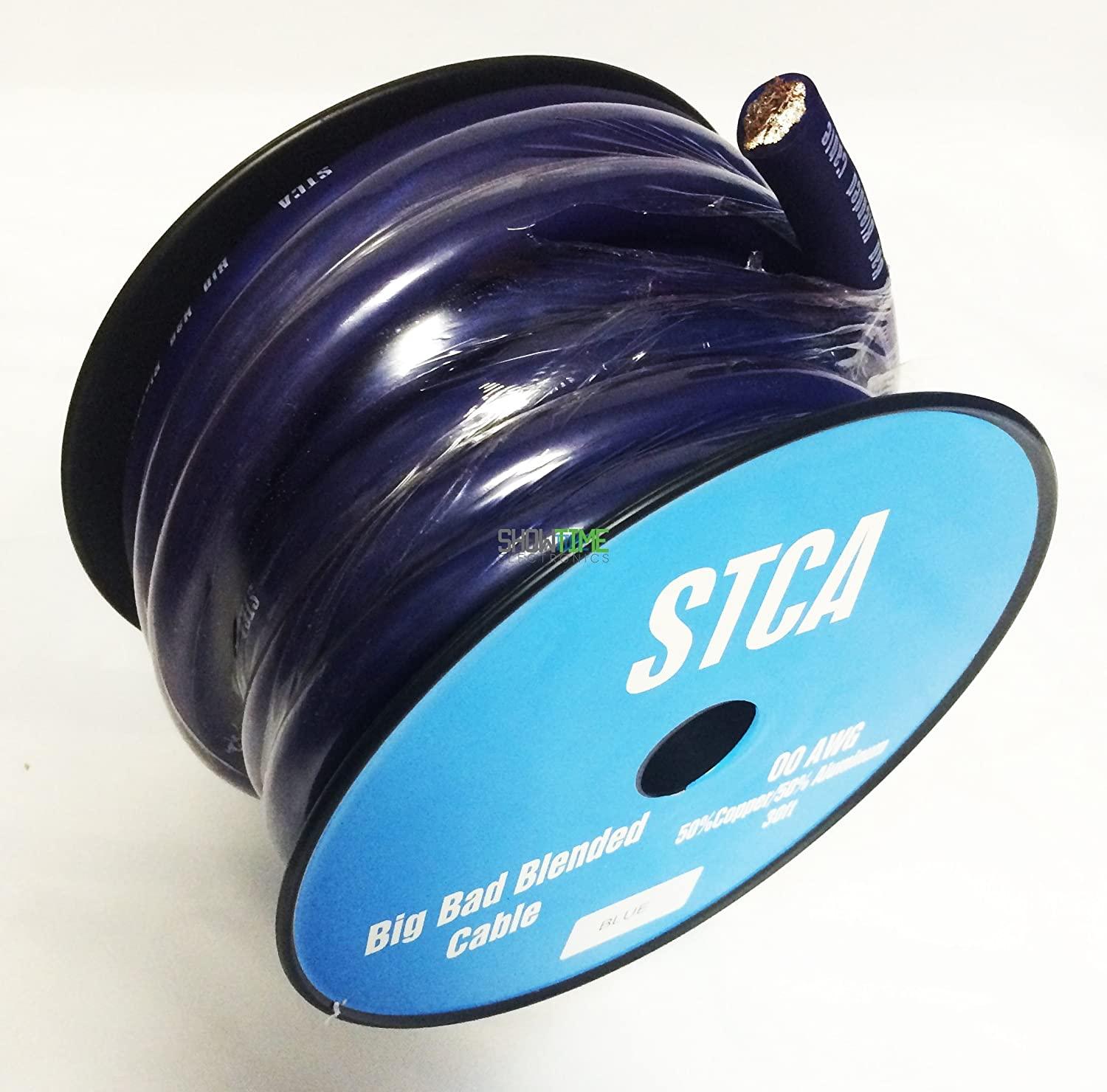 Showtime STCA-00-BLUE30 30' Feet 2/0 00 AWG Gauge Blue Power/Ground Cable/Wire - Showtime Electronics