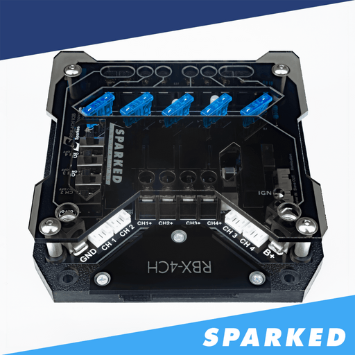 Sparked Innovations RBX-4CH Black Edition 12VDC 4-Channel Relay Box - Showtime Electronics
