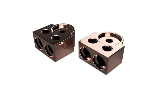 XS Power TB-702V1 PAIR of 2-Spot 1/0 M6/M8 Copper Terminal Blocks TB702V1 - Showtime Electronics